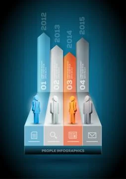 Vector people infographic design template. Stock Illustration