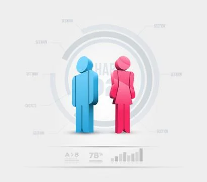 Vector people infographic design template. Stock Illustration