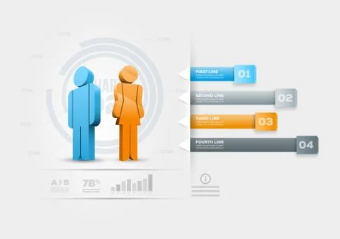 Vector people infographic design template. Stock Illustration