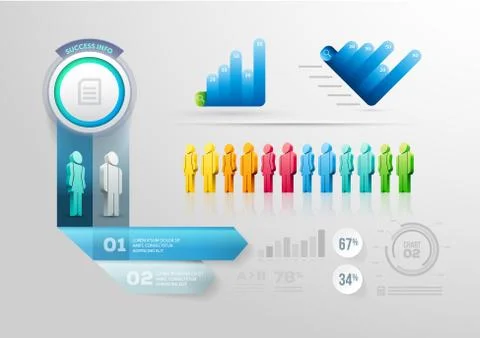 Vector people infographic design template. Stock Illustration