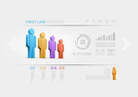 Vector people infographic design template Stock Illustration