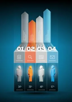 Vector people infographic design template. Stock Illustration