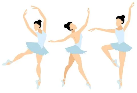 Vector people. Performance of ballet dancers. A cute ballerina dances class.. Stock Illustration