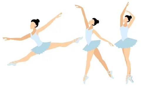 Vector people. Performance of ballet dancers. A graceful ballerina dances c.. Illustrazione stock