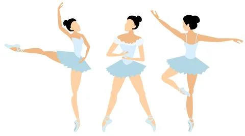 Vector people. Performance of ballet dancers. A young ballerina dances ball.. Stock Illustration