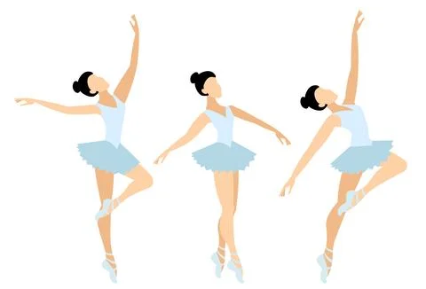 Vector people. Performance of ballet dancers. Young ballerina dances classi.. Stock Illustration