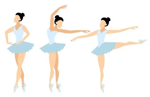 Vector people. Performance of ballet dancers.  Beautiful ballerina dances c.. Stock Illustration