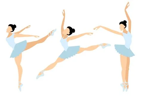 Vector people. Performance of ballet dancers. A ballerina in a blue tutu da.. Stock Illustration
