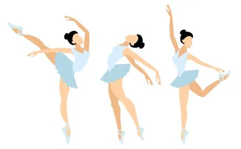 Vector people. Performance of ballet dancers. A ballerina in a blue tutu da.. Stock Illustration