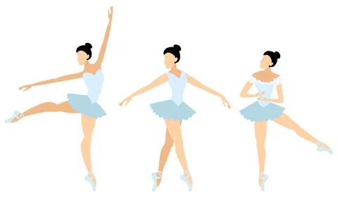 Vector people. Performance of ballet dancers. A cute ballerina in a blue tu.. Stock Illustration