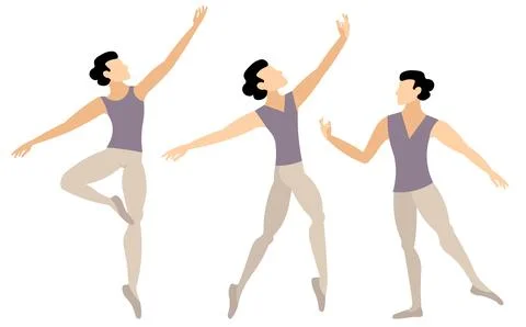 Vector people. Performance of ballet dancers. A man dances ballet. Vector i.. Stock Illustration