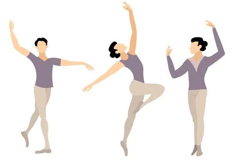Vector people. Performance of ballet dancers. Men dance classical ballet. V.. Stock Illustration