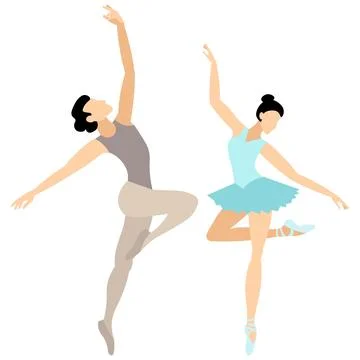 Vector people. Performance of ballet dancers. Ballet couple. A man and a wo.. Stock Illustration