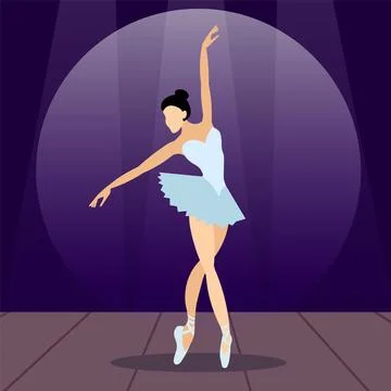 Vector people. Performance of ballet dancers. A cute ballerina dances balle.. Stock Illustration