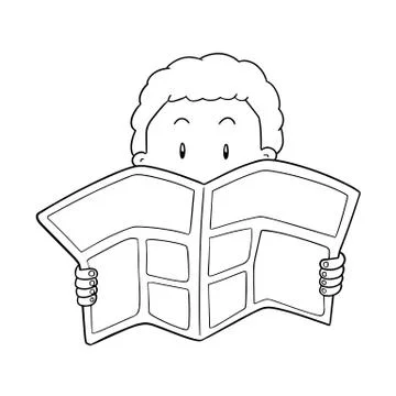 Vector of people reading newspaper Stock Illustration