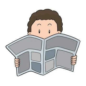Vector of people reading newspaper Stock Illustration