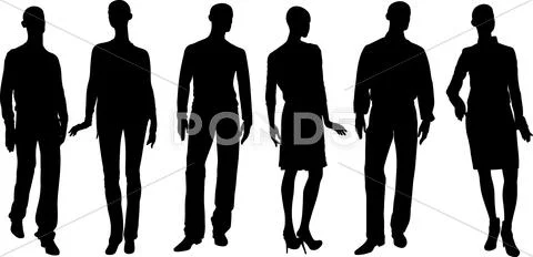 Vector people silhouettes Stock Illustration