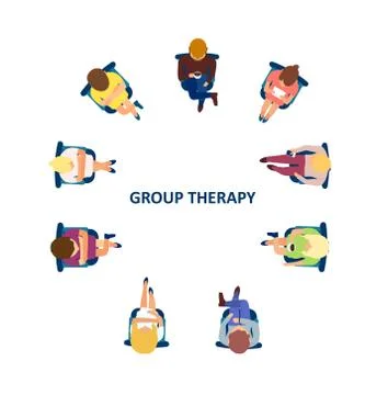 Vector of people sitting in circle having a discussion Stock Illustration