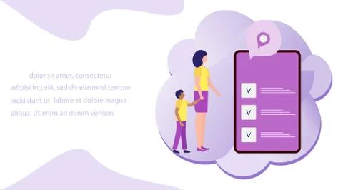 Vector People Smart phone app Service location Illustrazione stock