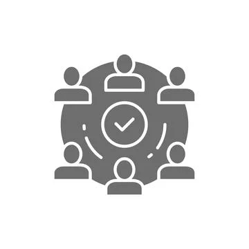 Vector people team in project grey icon. Illustrazione stock