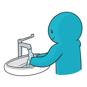 Vector of people washing hand Stock Illustration