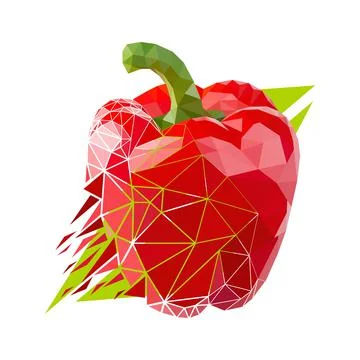Vector pepper in low poly style Stock Illustration