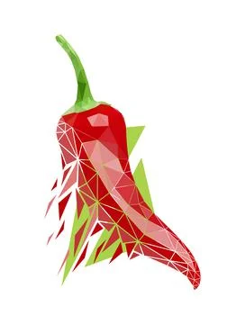 Vector pepper in low poly style Stock Illustration