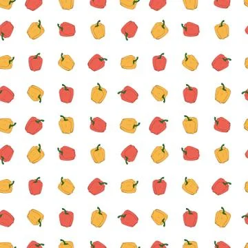 Vector pepper seamless pattern. Color background vegetables Stock Illustration