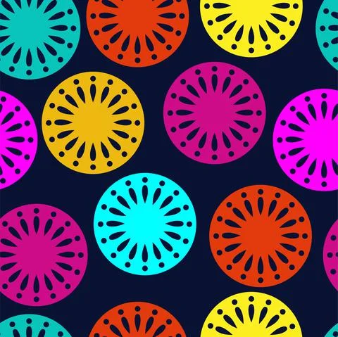 Vector. Perforated bright patterns Papel Picado pattern. Hispanic Heritage Illustrazione stock