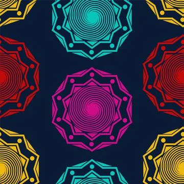 Vector. Perforated bright patterns Papel Picado pattern on a colored. Stock Illustration