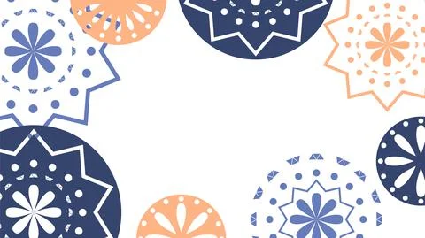 Vector. Perforated bright patterns Papel Picado pattern in pastel colors. Stockillustratie