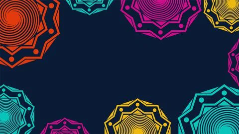 Vector. Perforated bright patterns Papel Picado pattern on a color background. Stock Illustration