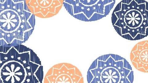 Vector. Perforated color patterns, hand-drawn Papel Picado pattern. Stockillustratie