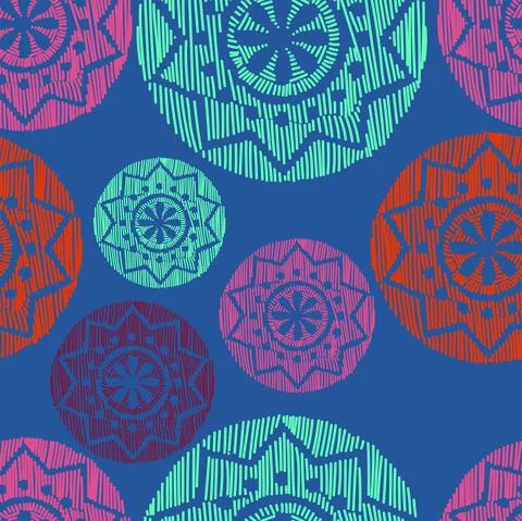 Vector. Perforated color patterns, hand-drawn Papel Picado pattern. Stock Illustration