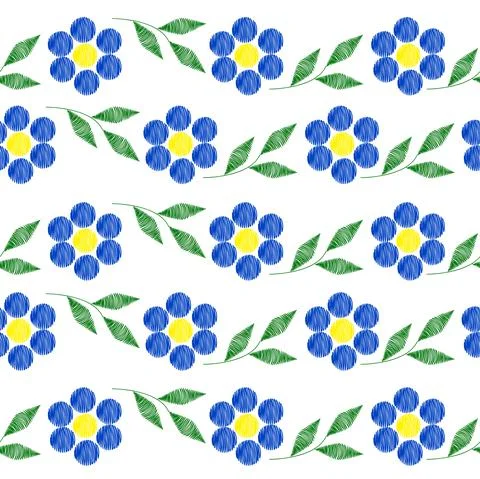 Vector. Perforated color patterns, hand-drawn pattern, embroidery. Stock Illustration
