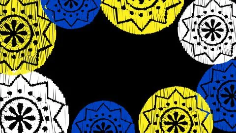 Vector. Perforated ethnic pattern, hand-drawn Papel Picado pattern. Stock Illustration