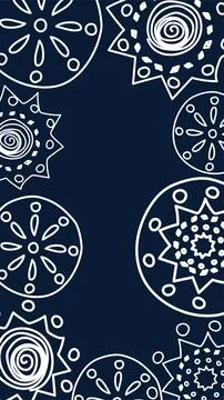 Vector. Perforated lace pattern, hand-drawn Papel Picado pattern. Stock Illustration