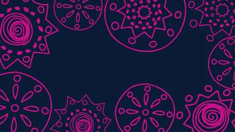 Vector. Perforated monochrome patterns, hand-drawn Papel Picado pattern. Stock Illustration
