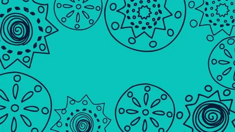 Vector. Perforated monochrome patterns, hand-drawn Papel Picado pattern. Stock Illustration