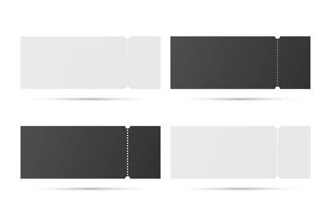 Vector Perforated Ticket Stub Template Set. Blank Admission and Event Tickets Stock Illustration