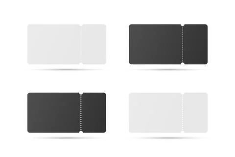Vector Perforated Ticket Stub Template Set. Blank Admission, Event Tickets for Stock Illustration