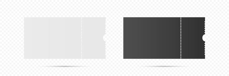Vector Perforated Ticket Stub Template Set. Blank Admission, Event Tickets .. Stock Illustration