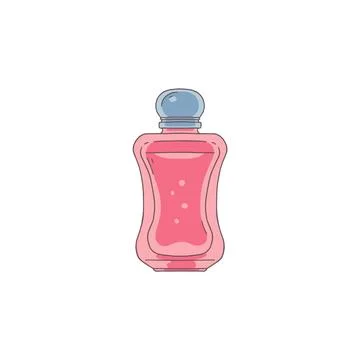 Vector perfume bottle with a round lid in vintage style on a white background Illustration