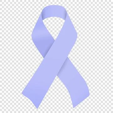 Vector periwinkle ribbon symbol isolated Esophageal Cancer Awareness campaign Stock Illustration