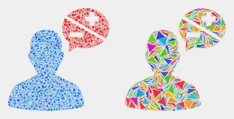 Vector Person Arguments Mosaic Icon of Triangle Elements Stock Illustration