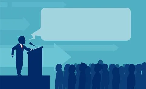 Vector of person making speech for crowd Stock Illustration