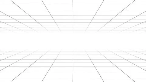 Vector perspective grid. Digital cyberspace. Network connection structure. Stock Illustration
