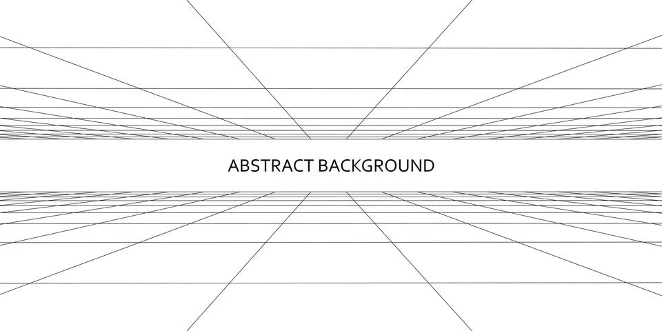 Vector perspective grid. Digital cyberspace. Network connection structure. Stock Illustration