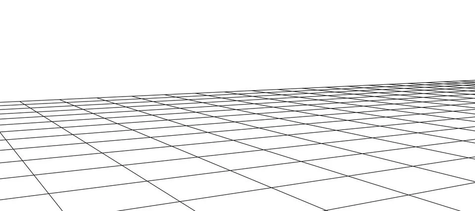 Vector perspective grid. Digital cyberspace. Network connection structure. .. Stock Illustration