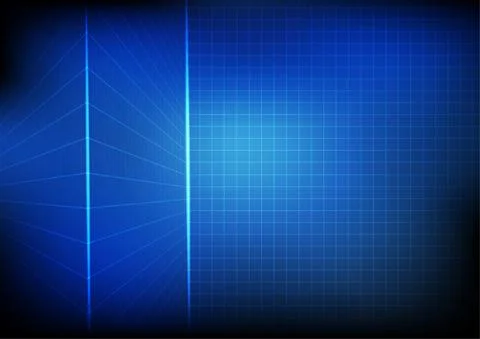 Vector : Perspective grid network on blue background Stock Illustration